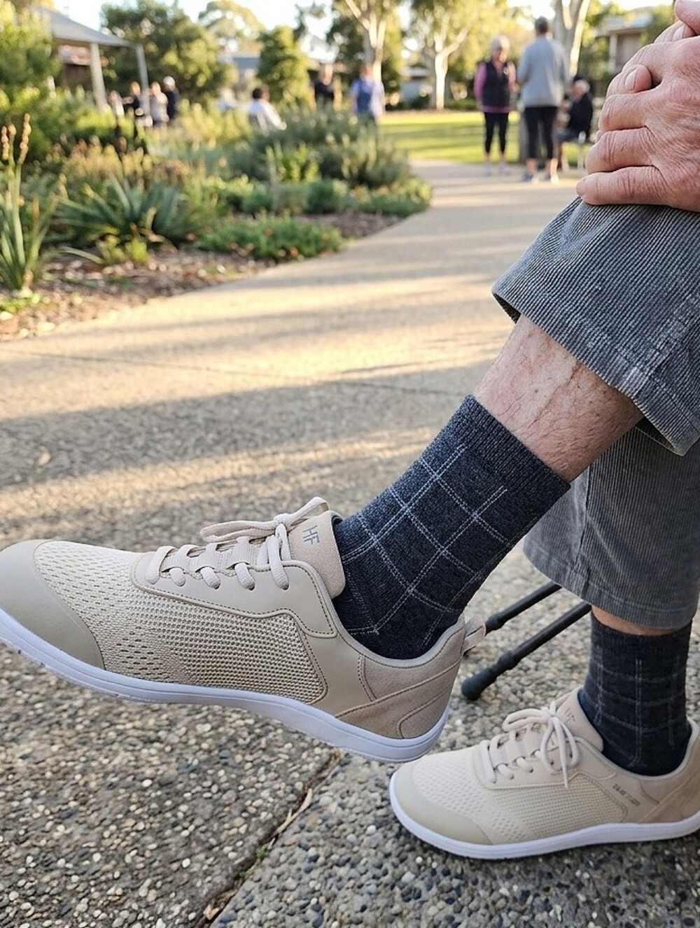 Women’s Or Men's Beige Knit Walking Sneakers